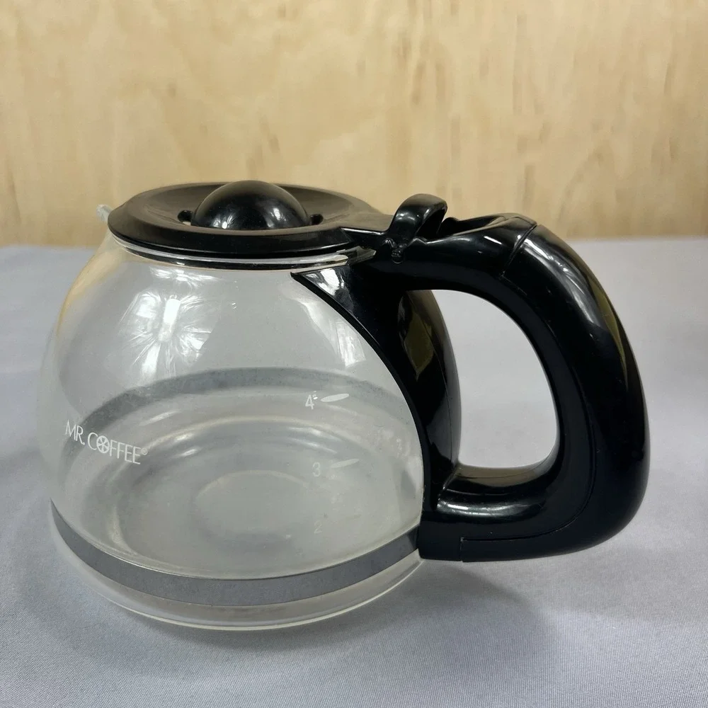 Mr. Coffee 4-Cup Glass Carafe Replacement Pot Black Handle Lid